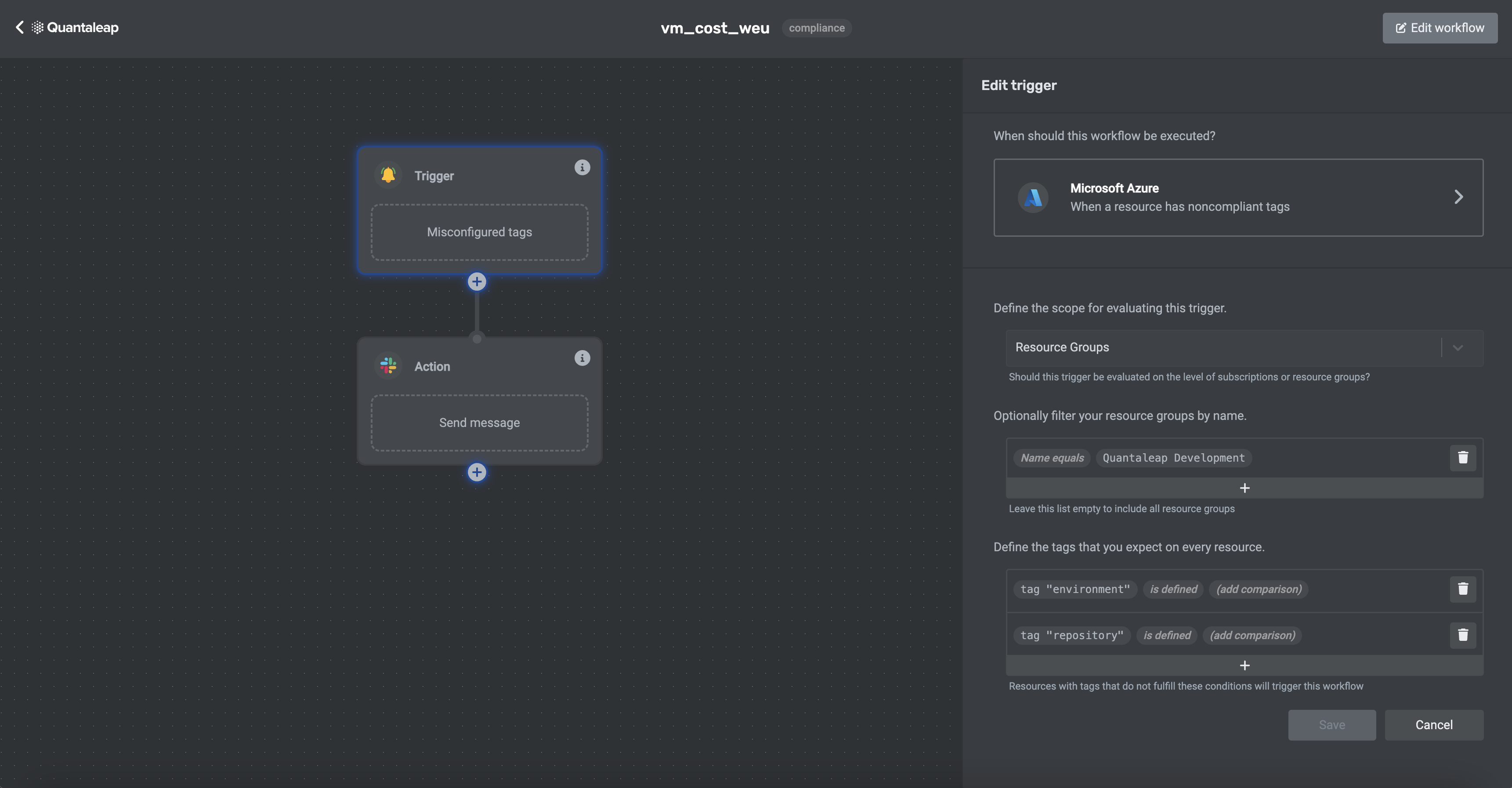 Example workflow for &quot;Tagging policy&quot;